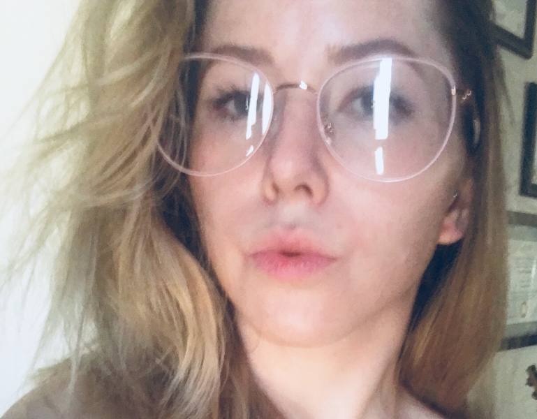 big glasses on small face