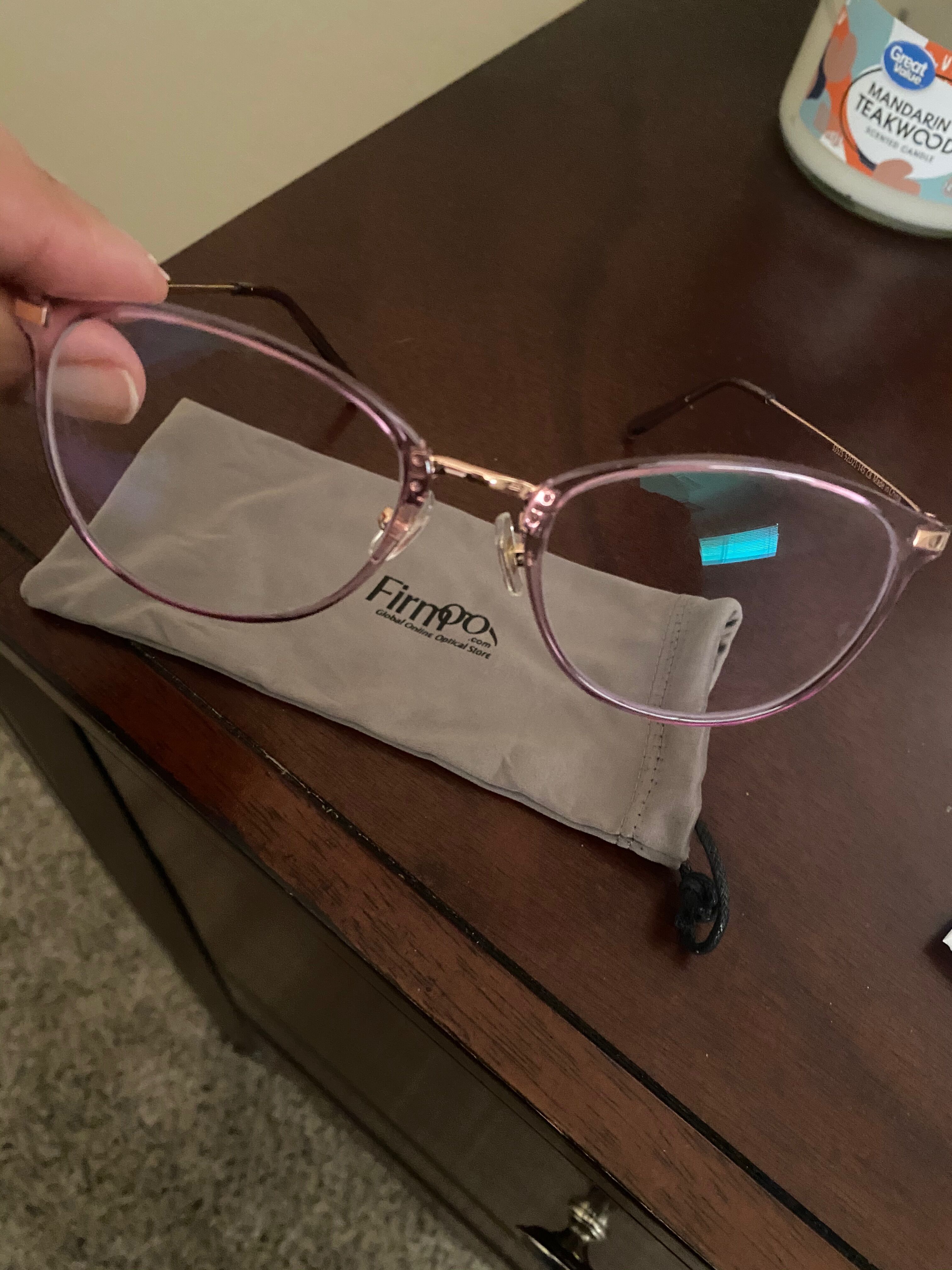 Unisex full frame mixed material eyeglasses