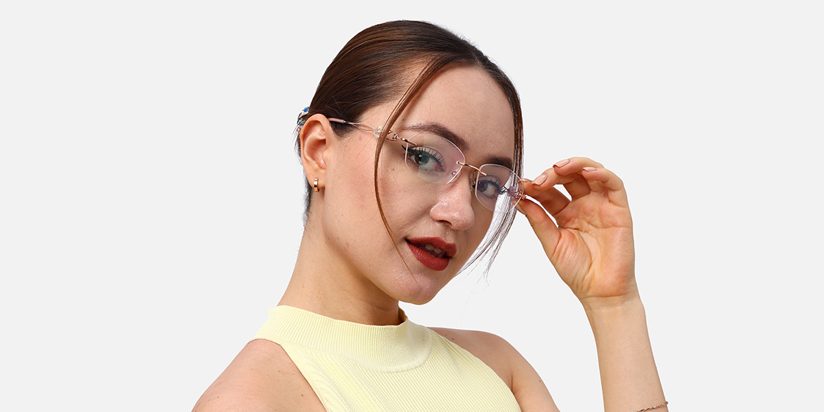 Women's rimless Metal eyeglasses | Firmoo.com