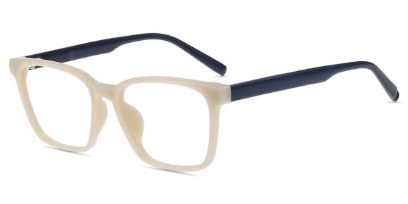 Unisex Glasses Small AC21912 | Ivory Acetate Square Frame | Firmoo UK