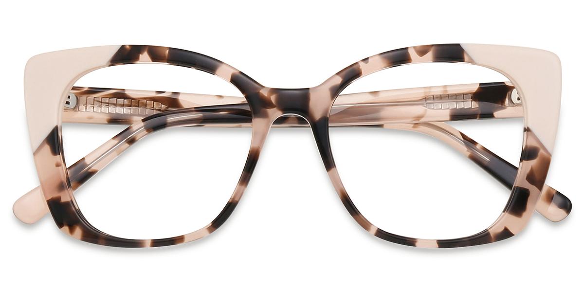 Women Glasses Small AC70576 | Ivory Pattern Acetate Horn-rimmed Frame ...