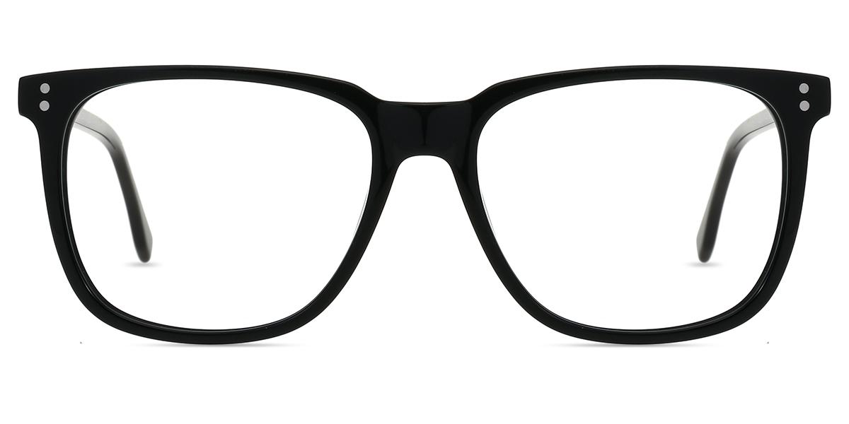 Unisex Glasses Medium Firm231104 | Black Acetate Square Frame | Firmoo UK