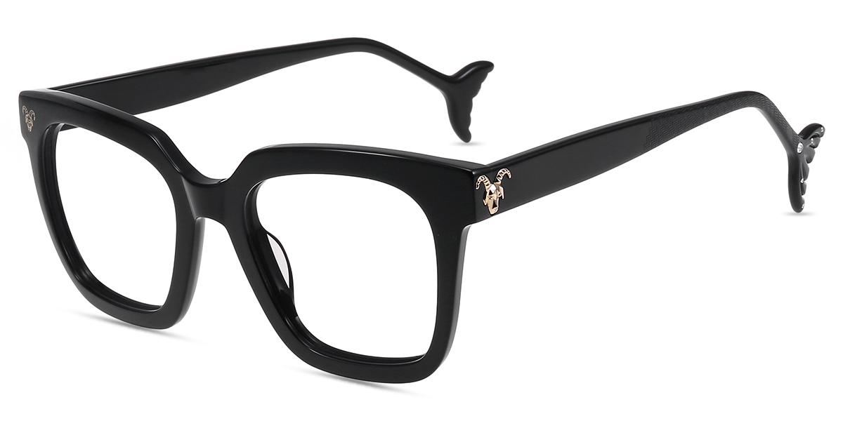 Frankie Morello Black Acetate Women's Eyeglass Frame