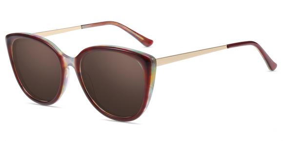 Damen Sonnenbrillen Mit Sehstärke S86449 | Muster Acetat Mittel Cat Eye