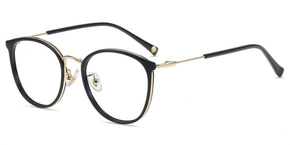 Gafas Graduadas Mujer MT59717 | Gafas Redondas Negras,Doradas Con Montura Metal ,Tr | Firmoo ES