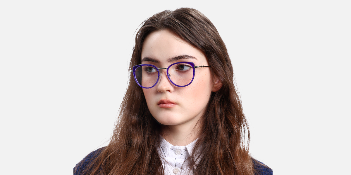 Women's full frame Metal & Acetate eyeglasses | Firmoo.com