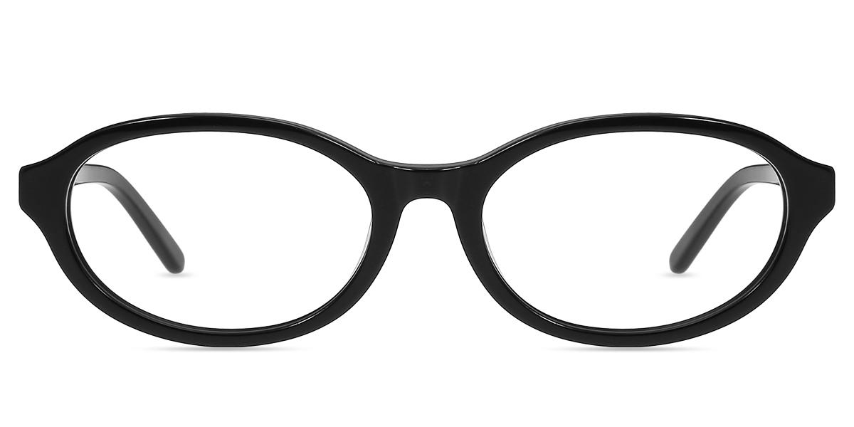 Lunettes De Soleil Aomai Ovales Noires - Monture Titane Et Plastique Unisexe