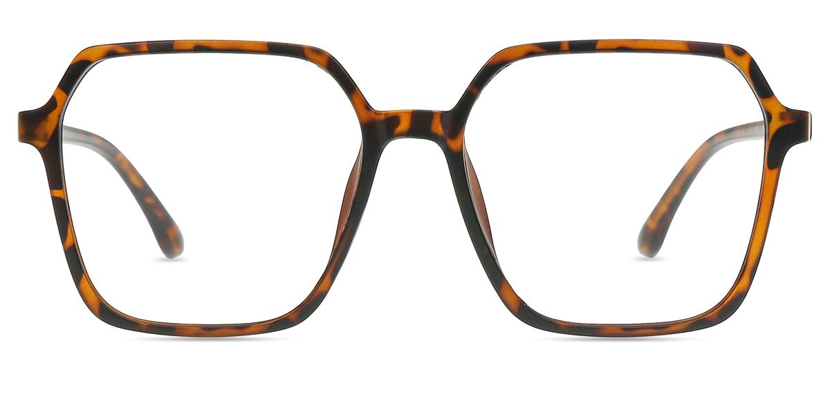 Unisex Glasses Large TR82587 | Matt Tortoise Tr Square Frame