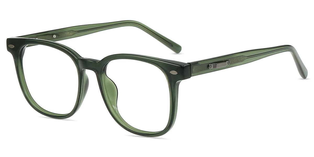 Occhiali Da Vista Rotondi In Acetato Spesso Verde - Montatura Coyee Stile Retro - RX-able