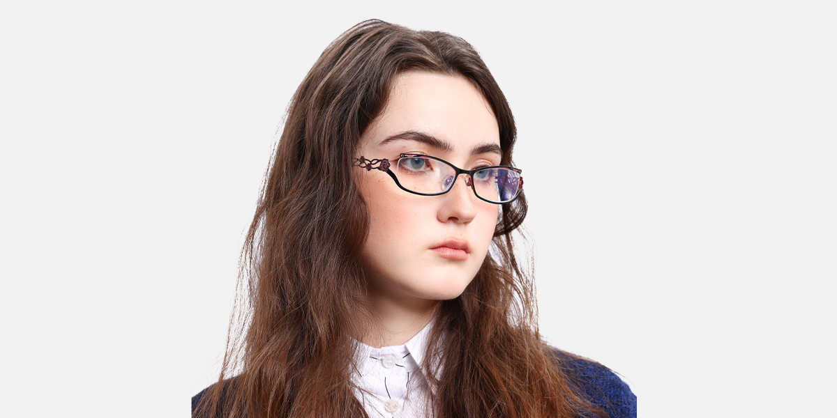 Women's semi-rimless Metal eyeglasses | Firmoo.com