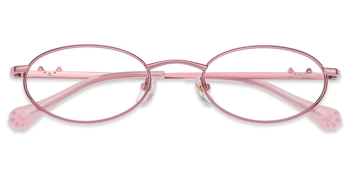Women Glasses Large Judy185 | Pink Metal Oval Frame | Firmoo UK