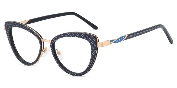 Damen Brillen PM43840 | Schwarz,Roségold Acetat ,Metall Groß Cat Eye ...