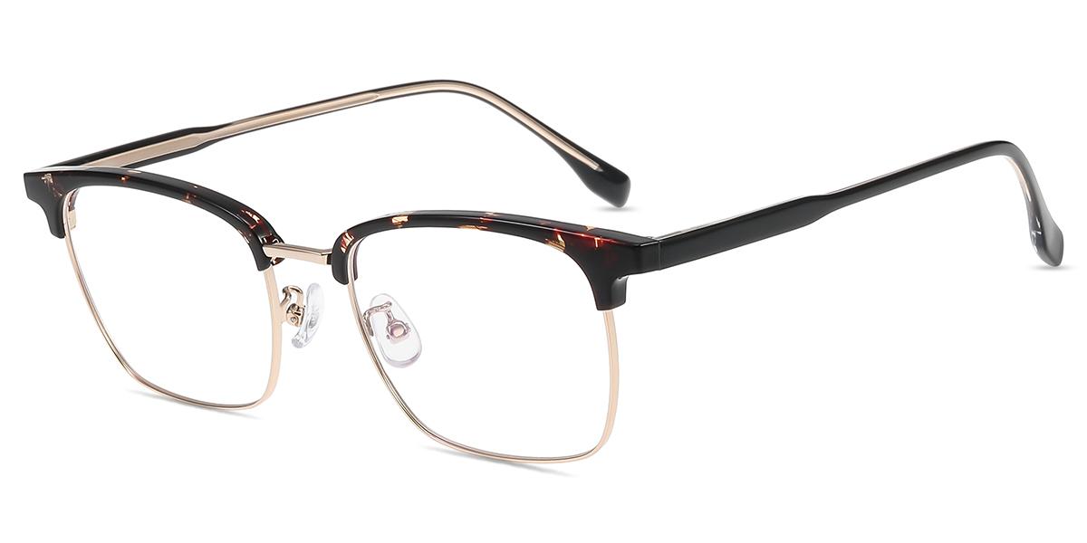Men Glasses Large MT39611 | Tortoise Gold Metal Tr Browline Frame