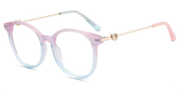 Gafas Graduadas Mujer Judy190 | Gafas Redondas Violetas,Azules Con Montura Acetato ,Metal | Firmoo ES