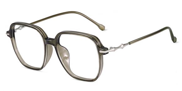 Damen Brillen TM90489 | Schwarz Tr ,Metall Groß Polygon Fassung | Firmoo DE