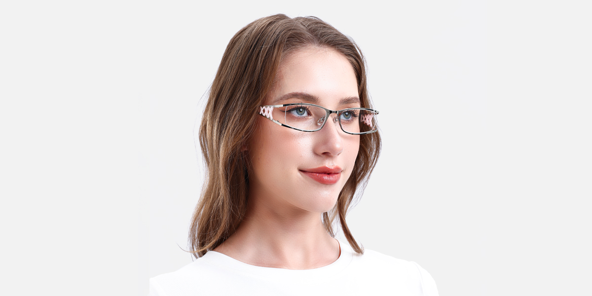 Women's semi-rimless Metal eyeglasses | Firmoo.com