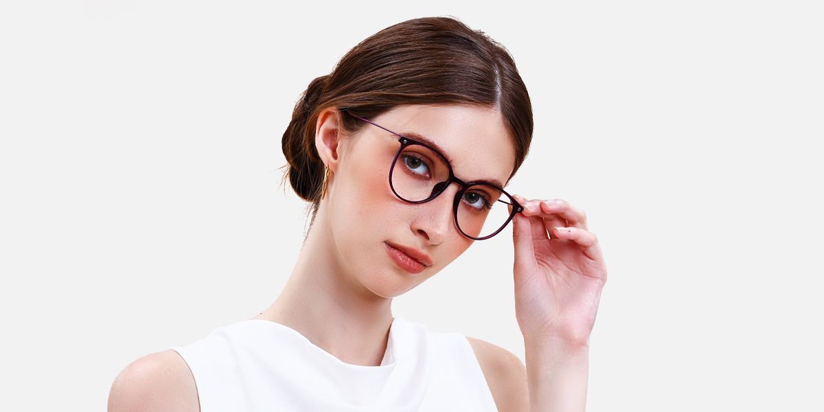 Women's full frame TR & Metal eyeglasses | Firmoo.com