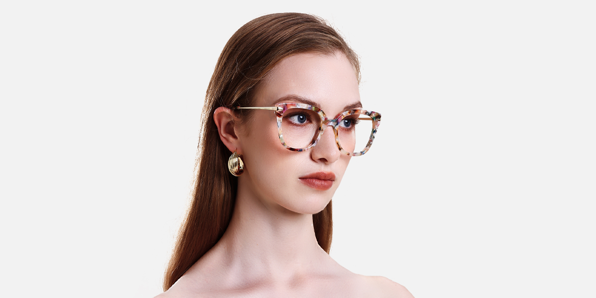 Women's full frame Acetate & Metal eyeglasses | Firmoo.com