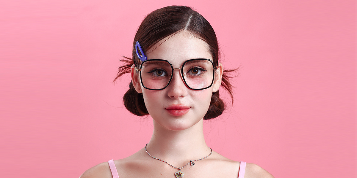 Women's full frame TR & Metal eyeglasses | Firmoo.com