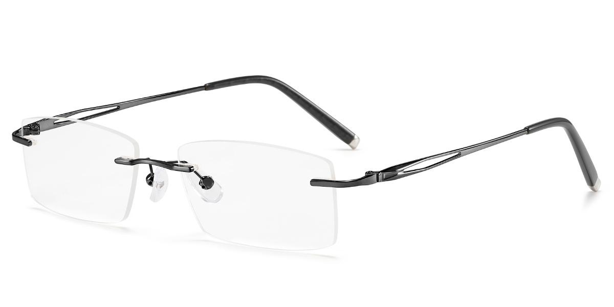 Men's rimless Metal eyeglasses