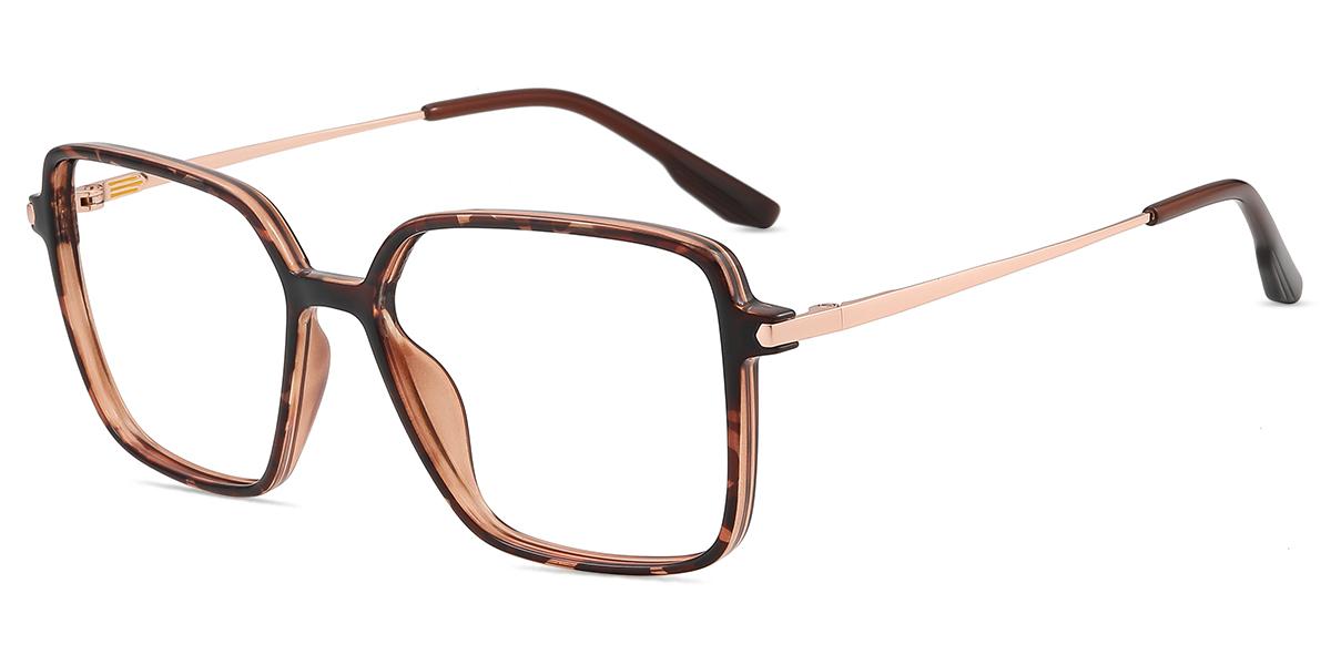 Women Glasses Medium TM76840 | Tortoise Tr Metal Square Frame