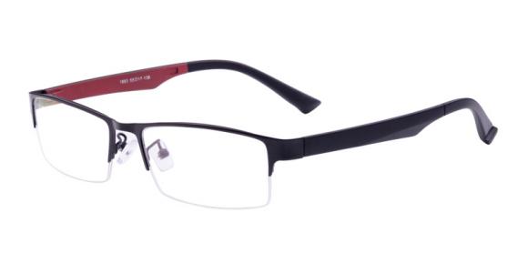 Men's semi-rimless mixed material eyeglasses | Firmoo.com