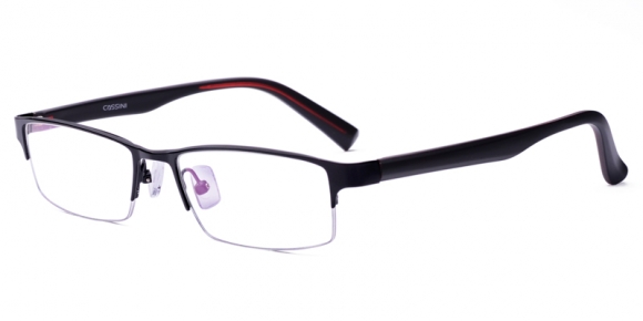 Unisex semi-rimless mixed material eyeglasses | Firmoo.com