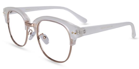 Unisex Full Frame Mixed Material Eyeglasses 