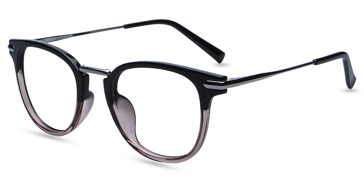 Unisex Full Frame Mixed Material Eyeglasses 