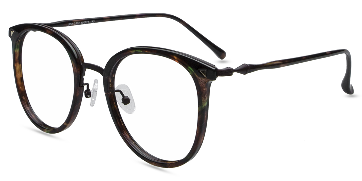 Unisex full frame mixed material eyeglasses