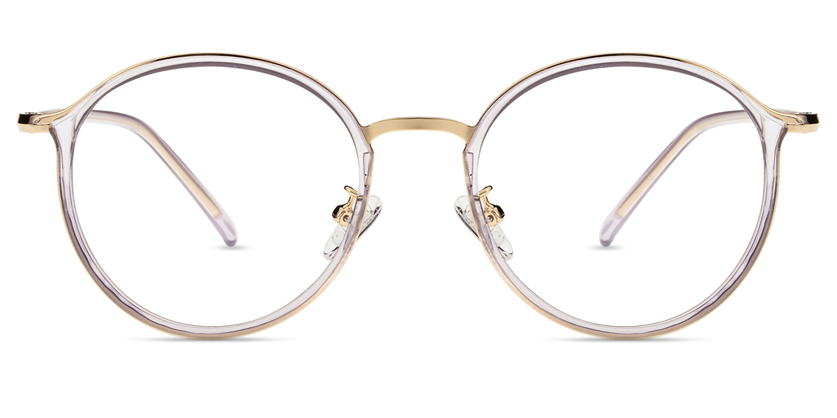 Unisex Full Frame Mixed Material Eyeglasses 