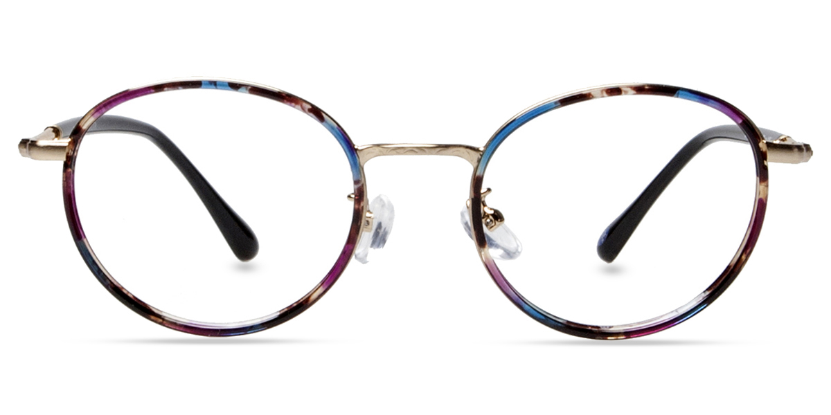 Unisex Full Frame Mixed Material Eyeglasses 