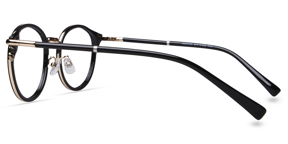 Unisex Full Frame Mixed Material Eyeglasses 