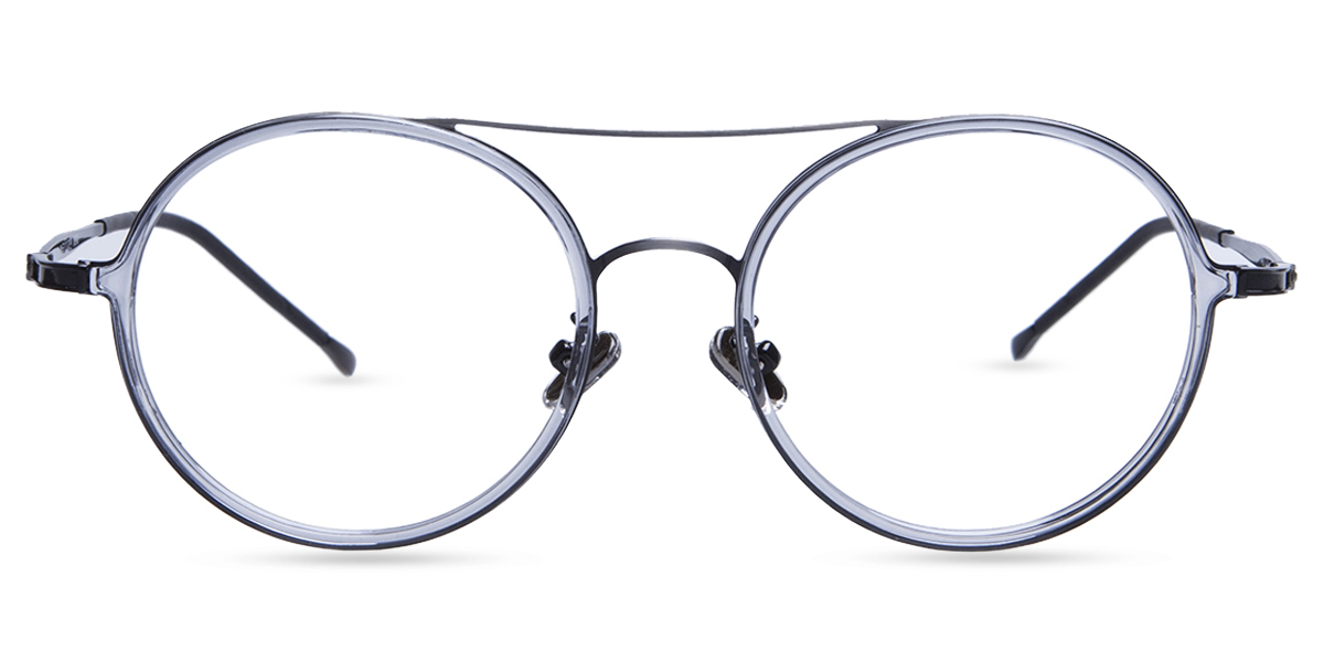 Unisex full frame mixed material eyeglasses