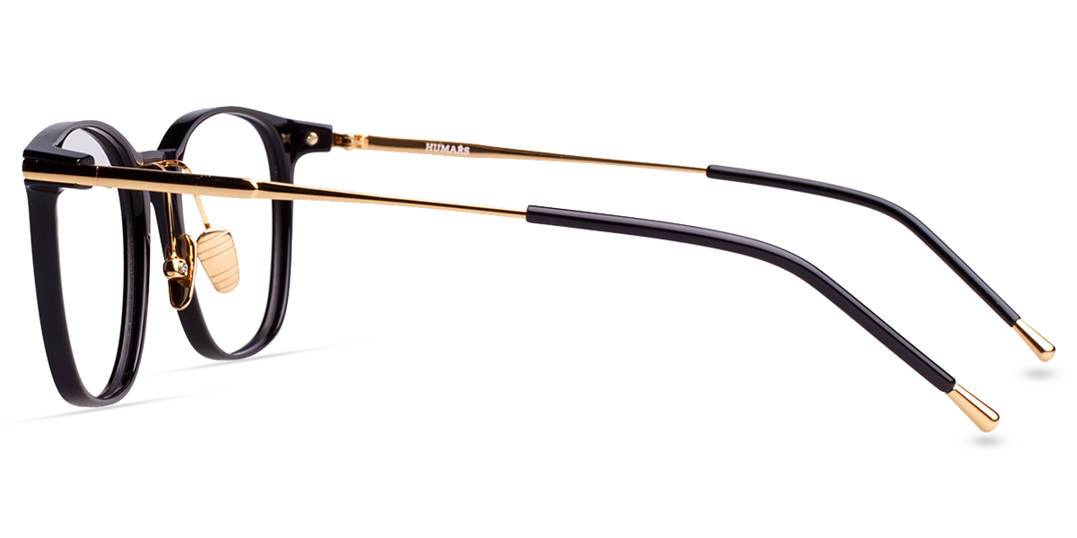 Unisex full frame mixed material eyeglasses