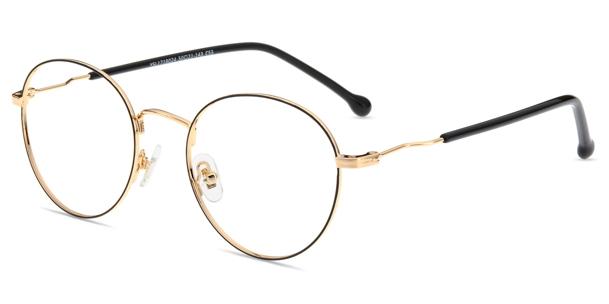 Firmoo R181106 C18 Black Horn Oversize Round Eyeglasses Frames 50-20‎ 141 2746 Shop URKLE Clear Round Horn-Rimmed Glasses | Blue-Blocker  main image 3
