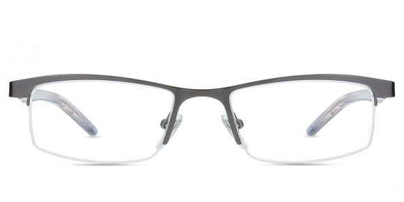 「Composition in Gray」【フレームサイズ 27×22cm】 Unisex semi-rimless metal eyeglasses | Firmoo.com