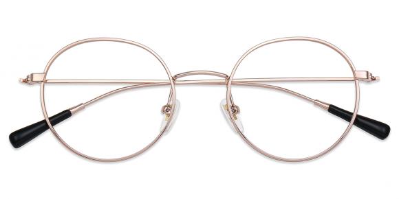 Rose gold metal top glasses