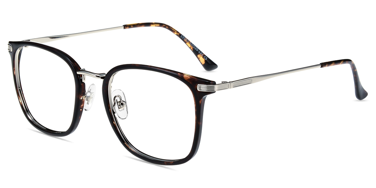 Unisex Full Frame Mixed Material Eyeglasses