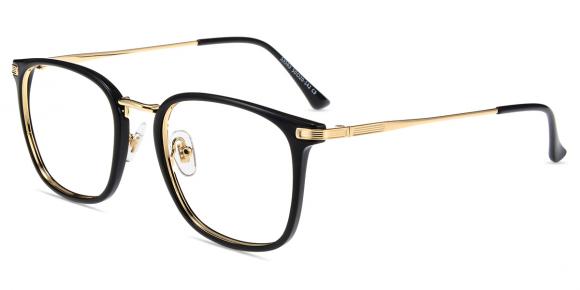 Black gold frame glasses best sale