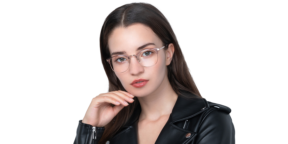 Women full frame mixed material eyeglasses | Firmoo.com