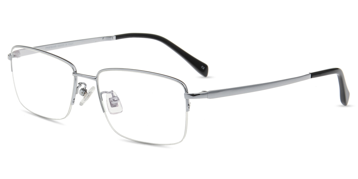 Unisex semi-rimless titanium eyeglasses | Firmoo.com