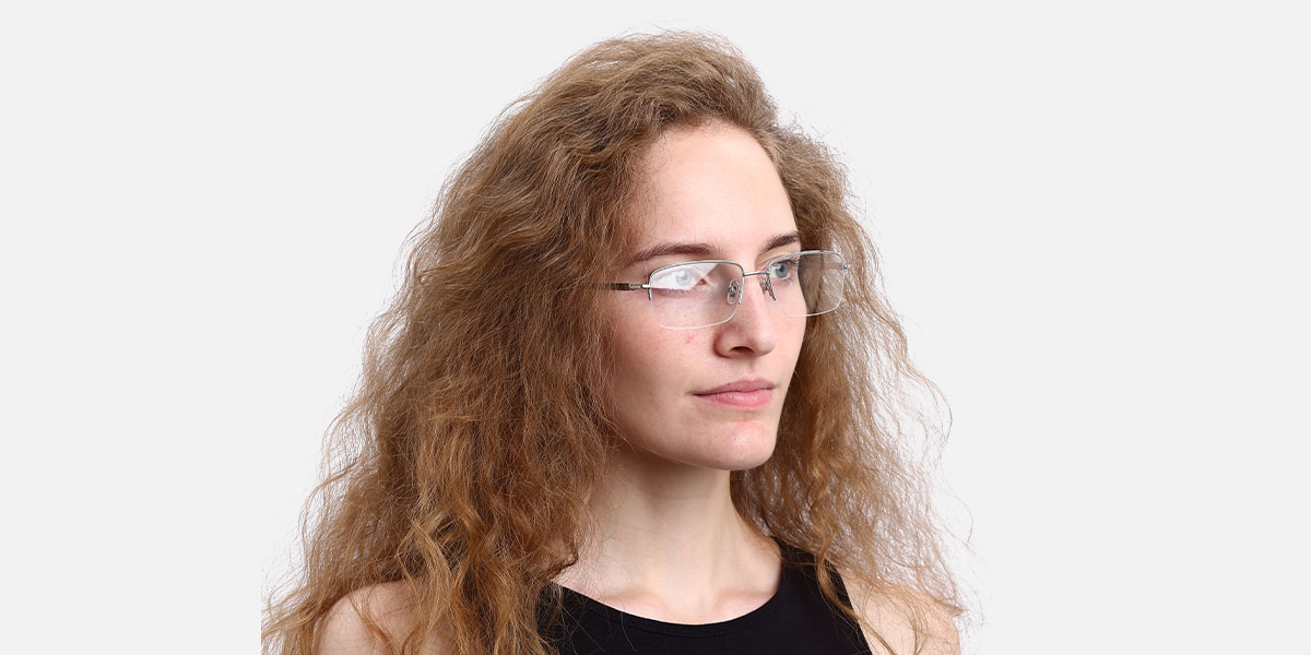 Unisex semi-rimless titanium eyeglasses | Firmoo.com