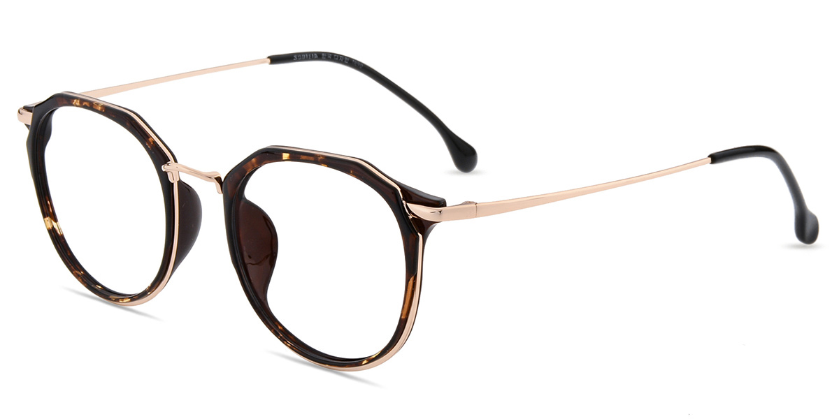 Women's full frame mixed material eyeglasses