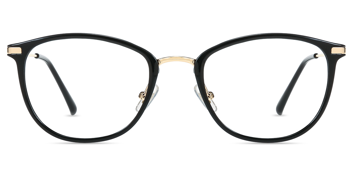 Unisex Full Frame Mixed Material Eyeglasses