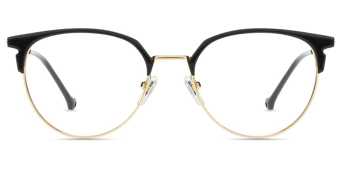 Womens Full Frame Mixed Material Eyeglasses 