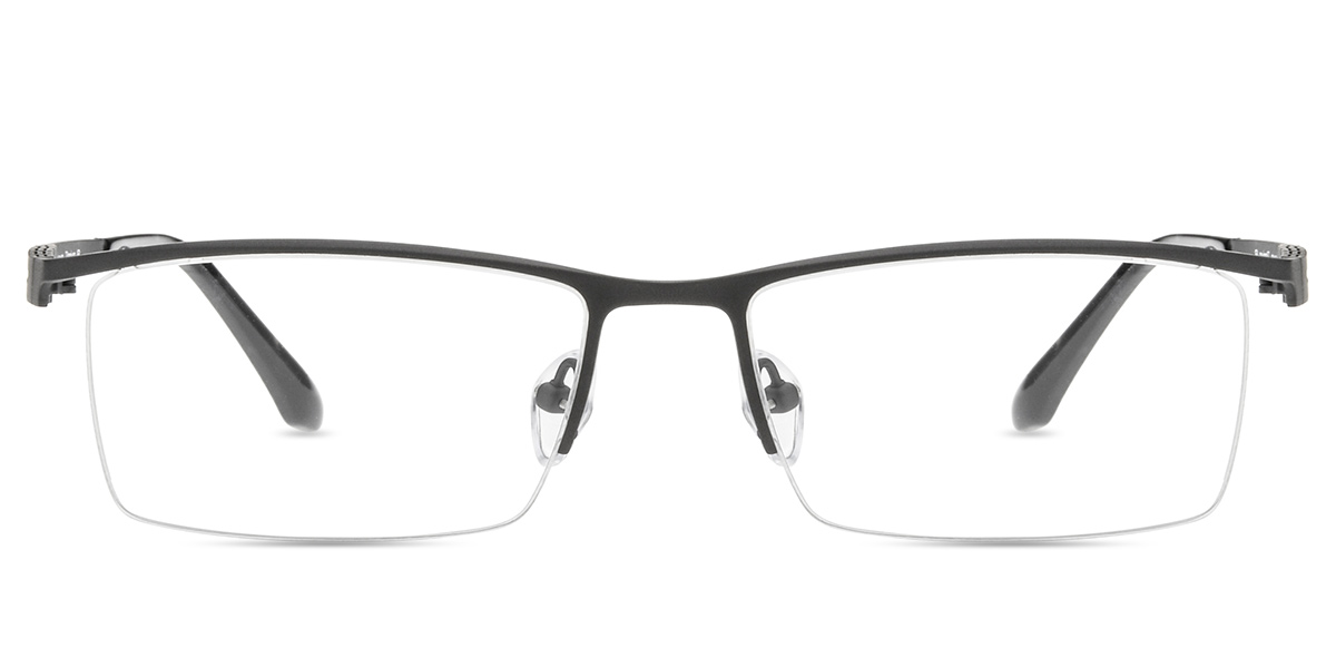 Mens Semi Rimless Titanium Eyeglasses 