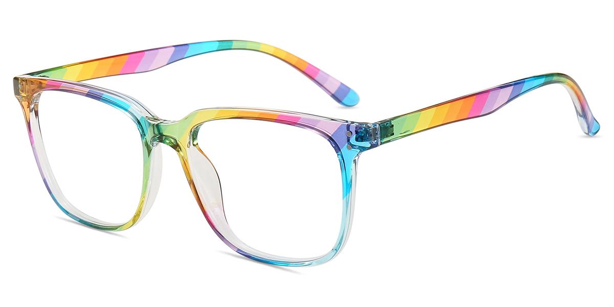 Unisex Glasses Medium LKFS4126R | Rainbow Tr Square Frame | Firmoo UK