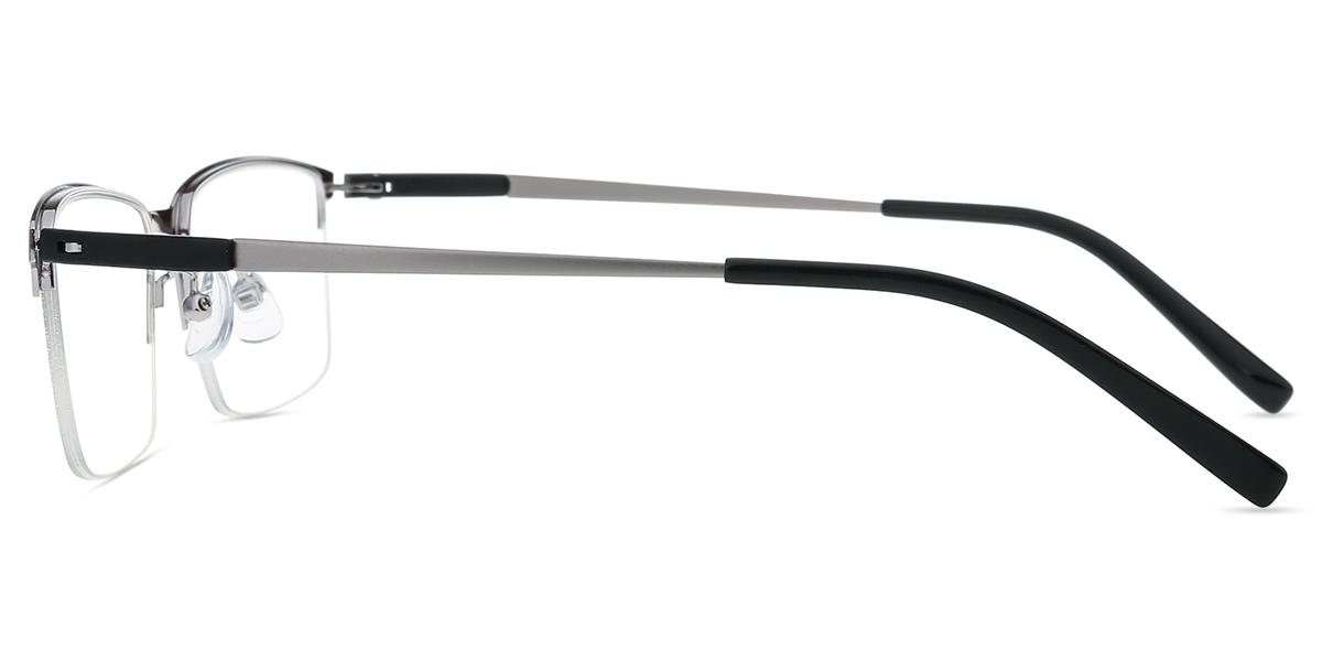 Men's semirimless mixed material eyeglasses