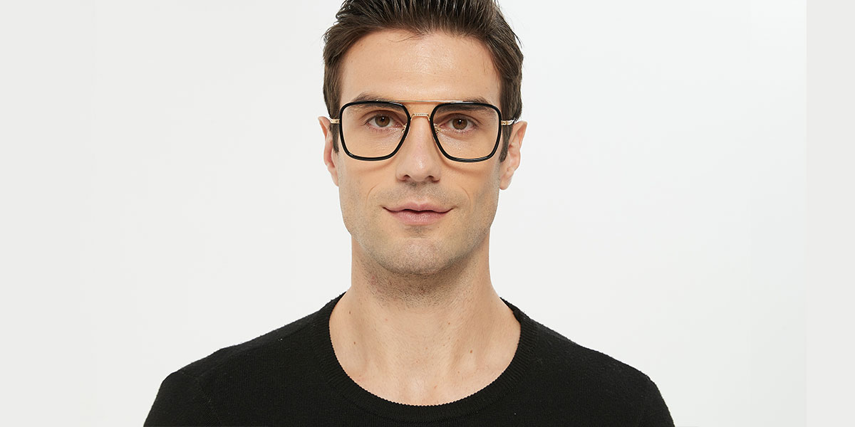 Unisex full frame mixed material eyeglasses | Firmoo.com